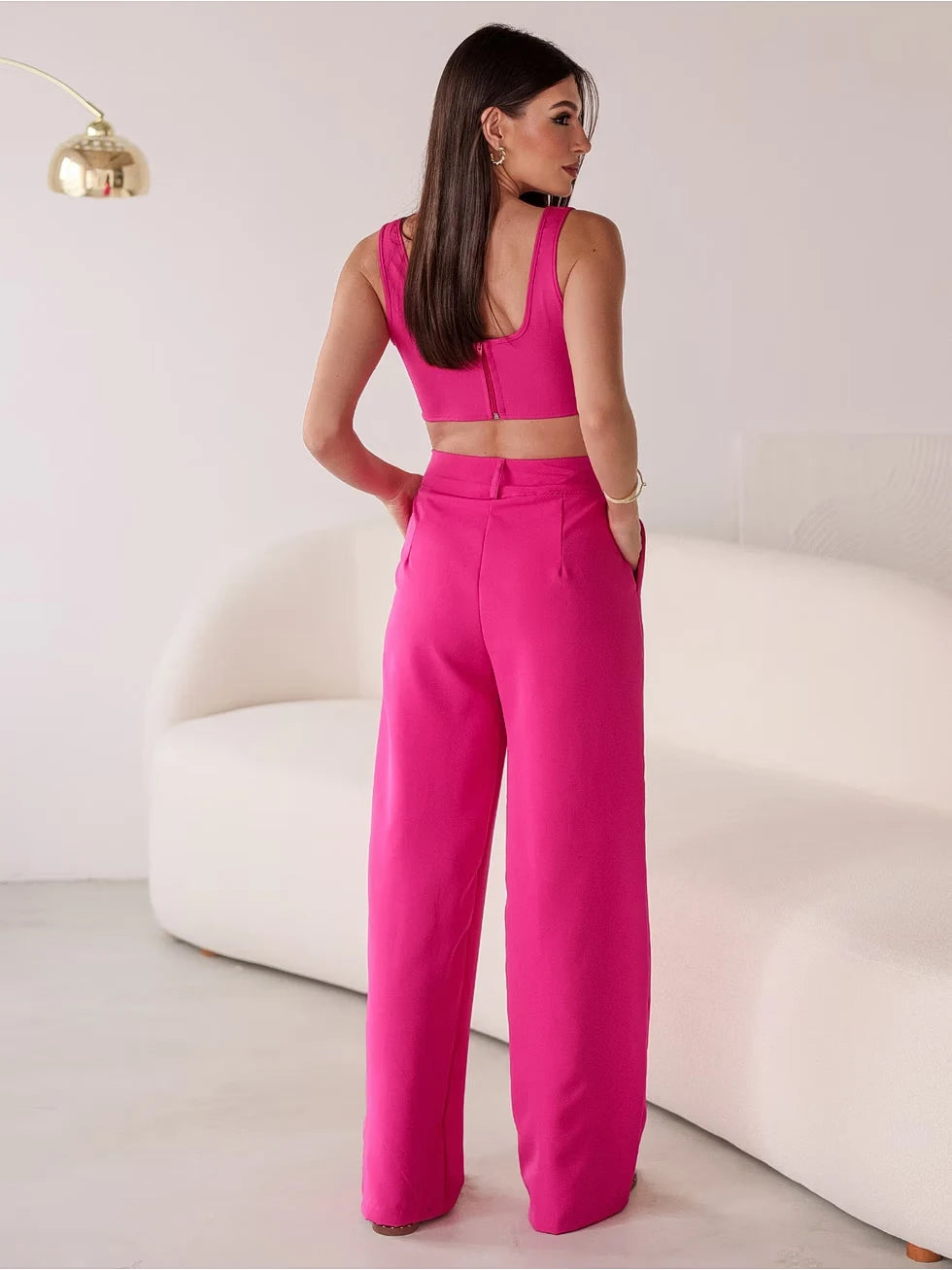 Conjunto Alfaiataria Blusa e Calça Cintura Alta