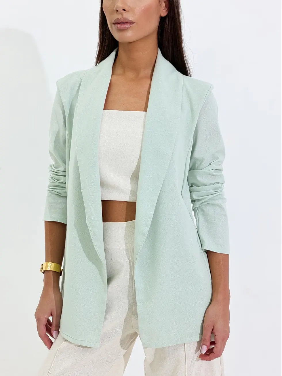 Blazer Feminino Linho Acinturado