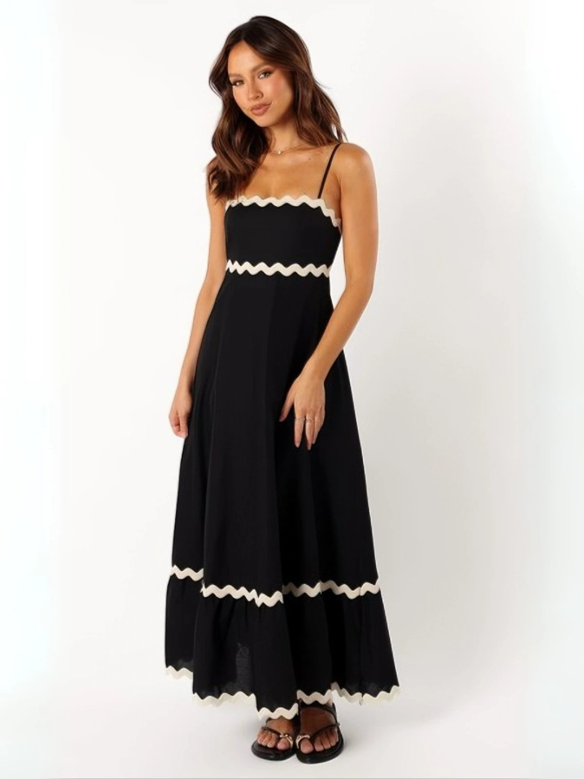 Vestido Midi Listrado Elegante